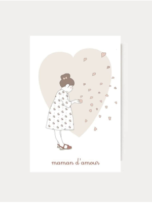 Carte Maman d'amour coeur